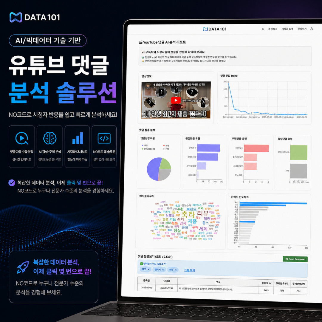 유튜브 데이터분석 솔루션